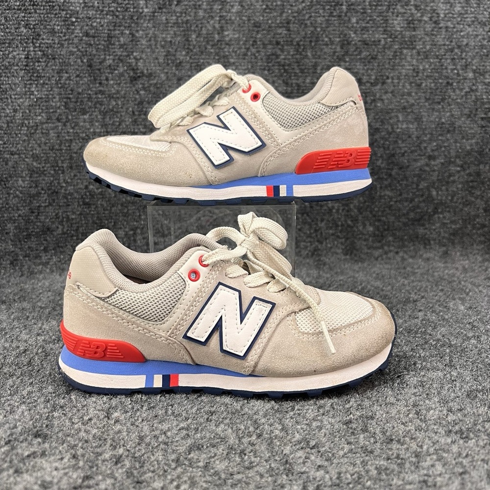 New Balance 574 Shoes Boys Size 13 Gray Blue Running Sneakers PC574NCR